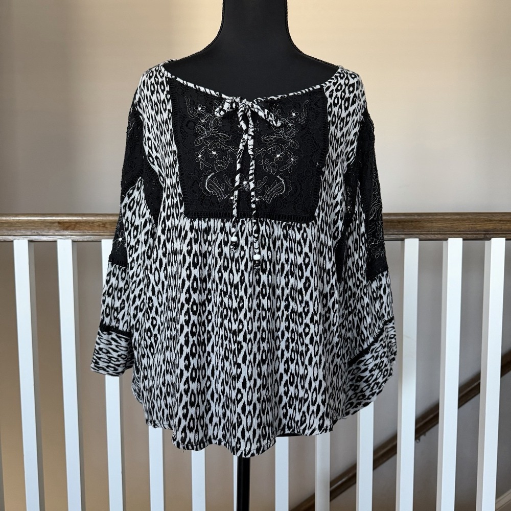 Angie Boho Top Sz S Babydoll Festival Tassel Peasant Fairy Whimsigoth Grunge